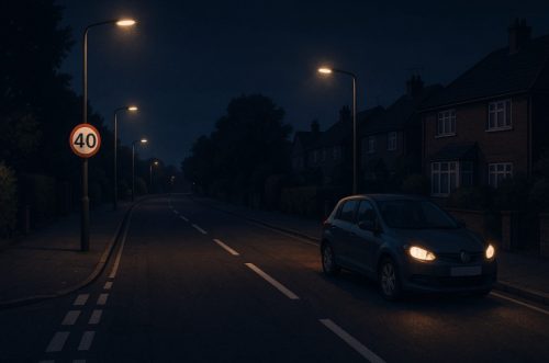 what should you do when you park at night on a road that has a 40 mph speed limit