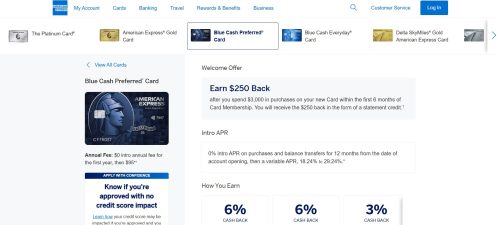 5. Blue Cash Preferred Card from American Express