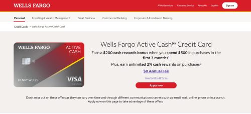 7. Wells Fargo Active Cash Card
