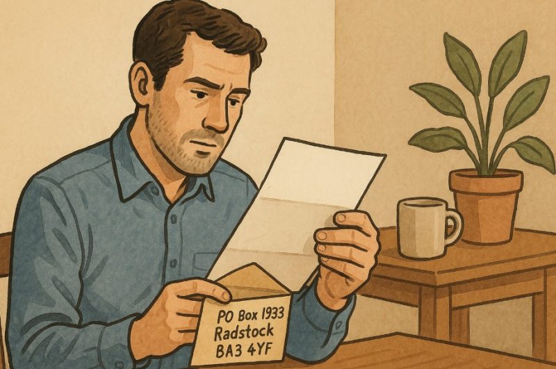 Mail from PO Box 1933 Radstock BA3 4YF