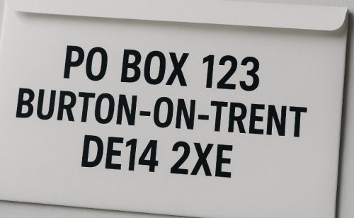 PO Box 123 Burton on Trent DE14 2XE