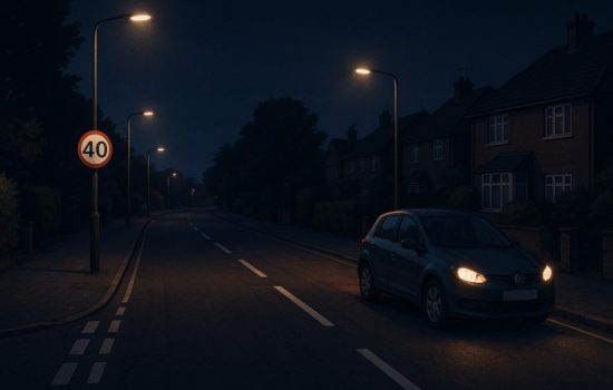 what should you do when you park at night on a road that has a 40 mph speed limit