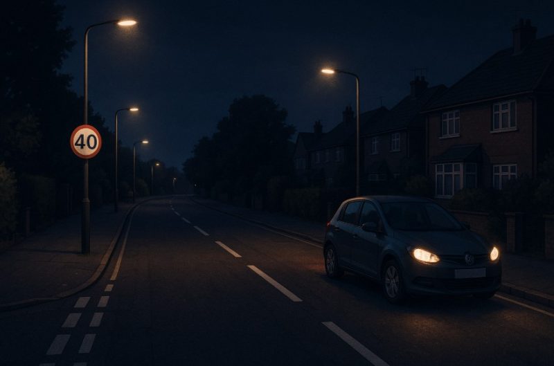 what should you do when you park at night on a road that has a 40 mph speed limit