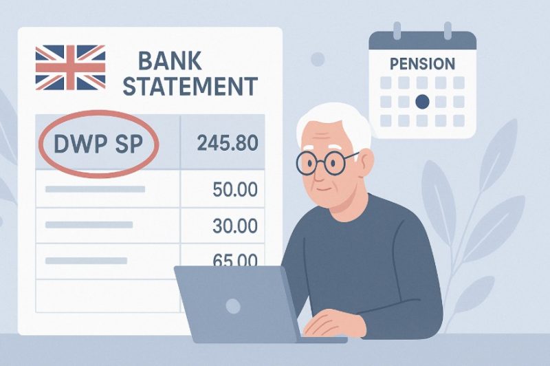what is dwp sp on bank statement