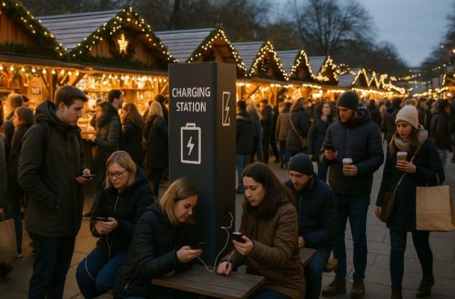 phone charging stations for christmas markets