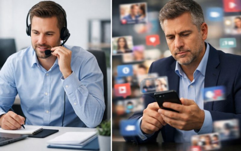 business to business telemarketing vs social media marketing