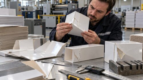 Laminated packaging fold cracking causes