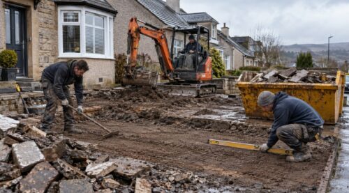 Driveway excavation and groundwork preparation